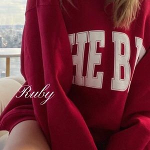 New!  The Bar varsity sweatshirt, red size XL